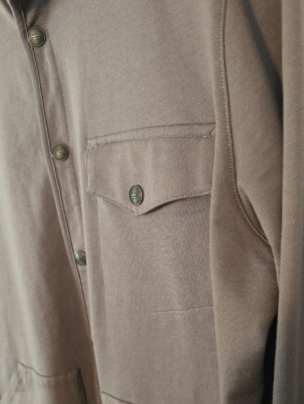 Good Man Brand Large Gray Lightweight Button-Front Jacket - Picture 3 of 9